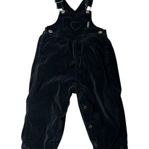 Vintage 90s 1990s Oshkosh baby B’gosh Black velvet baby bash overalls